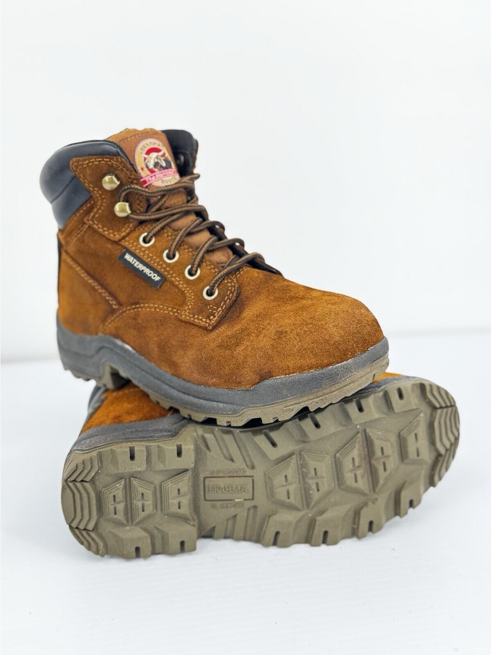 Brahma Steel Toe Waterproof Work Boots Womens 6.5 Leather Oil Resist Steel Toe